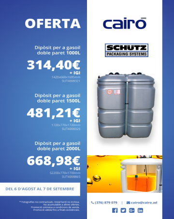 Oferta especial dipòsit de gasoil Schütz
