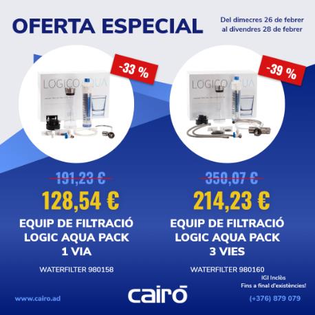 Oferta especial: WATERFILTER EQUIPO FILTRACIÓN LOGIC AQUA PACK 1 VIA