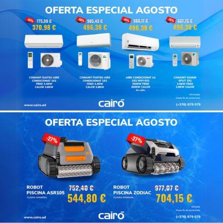 Oferta especial agosto: 4 aire acondicionados y 2 robots de piscina