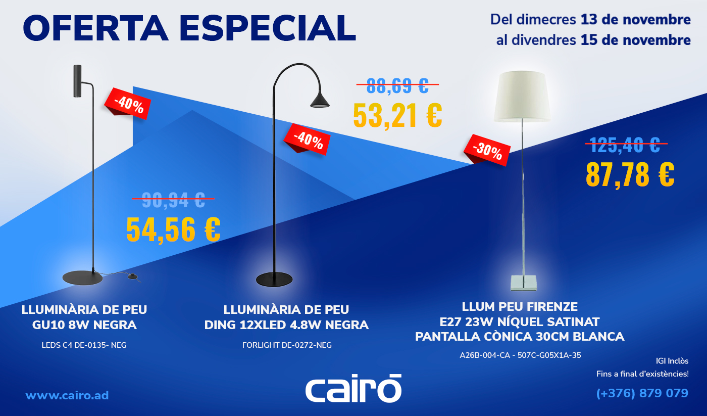 Oferta especial: lluminàries de peu