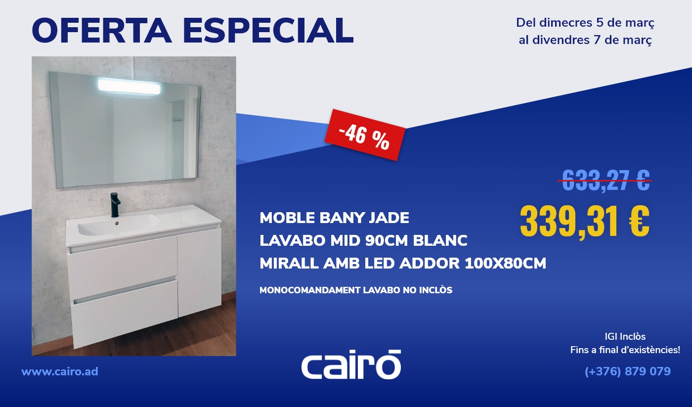 Oferta especial: Moble de bany Jade amb mirall LED