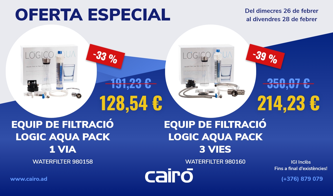 Oferta especial: equips de filtració Logic Aqua 