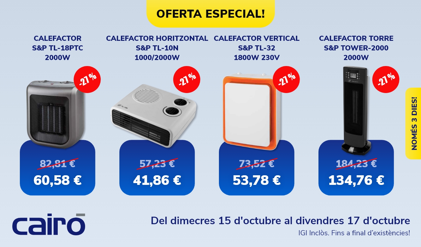 Oferta especial: selecció calefactors S&P