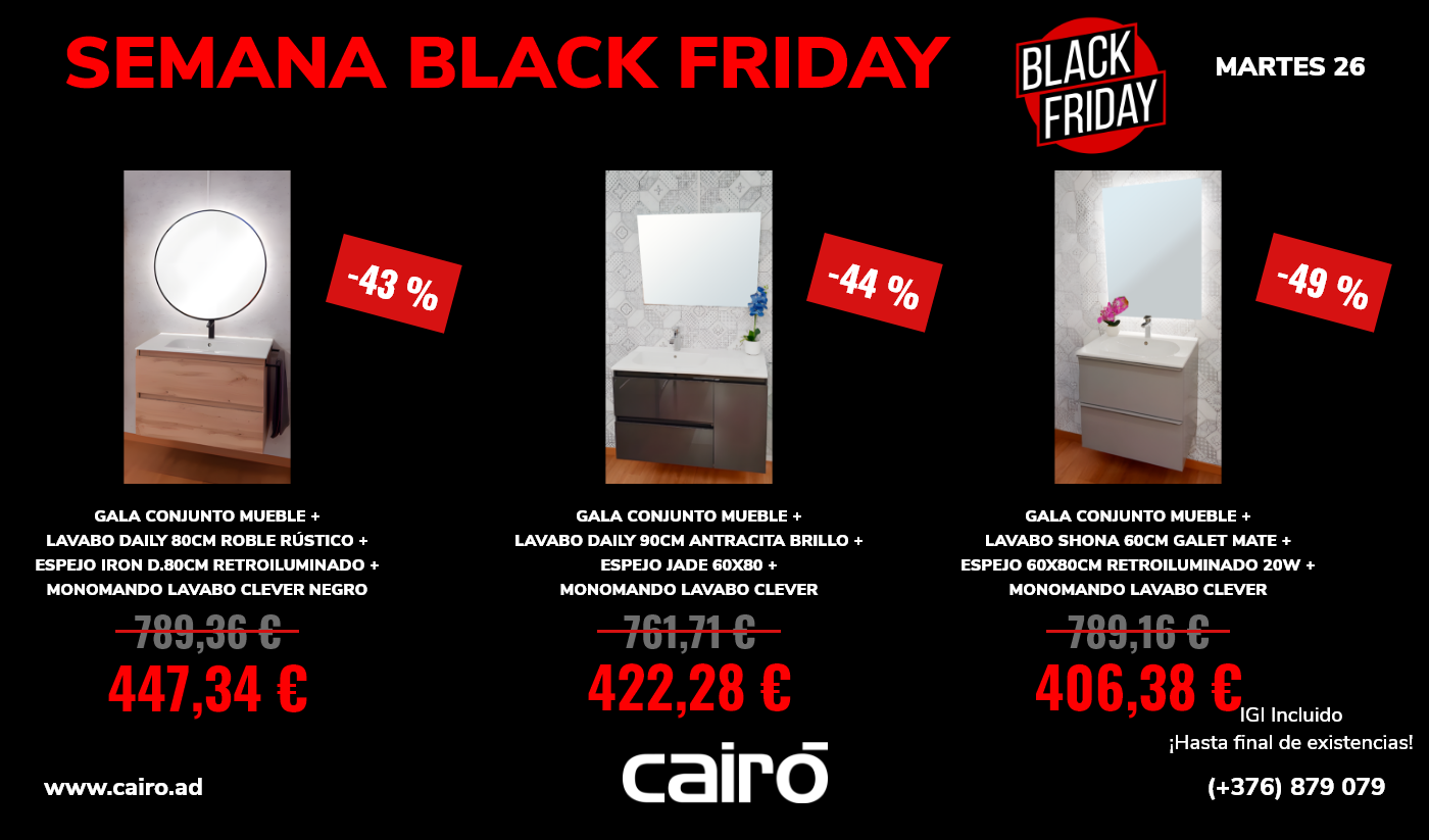 Conjunto baño en Black Friday