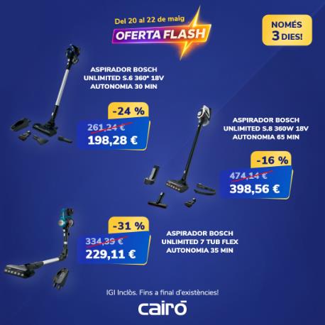 OFERTA FLASH: Tres dies de descomptes exclusius a la gamma Bosch Unlimited de Cairó